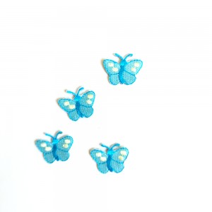 Iron-On Embroidery Sticker - Turquoise Butterflies